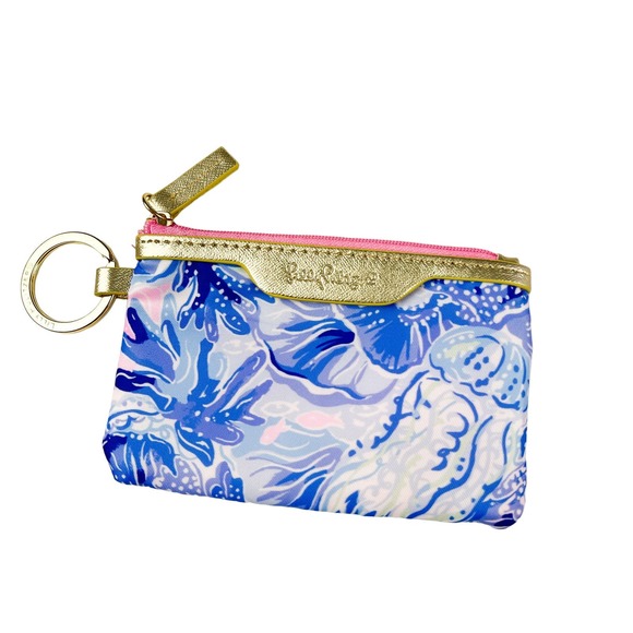 Lilly Pulitzer ID Card Keychain Zip Pouch Case Wallet - Picture 1 of 8